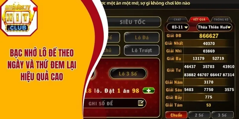 Lô đề bạc nhớ theo ngày và thứ đem lại hiệu quả cao